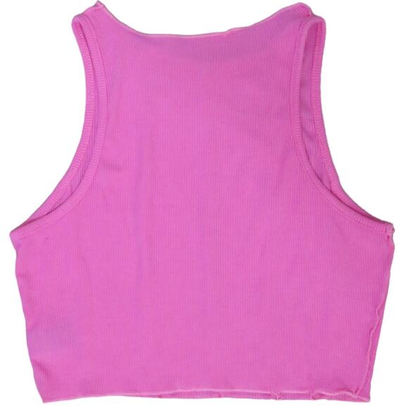 Y2K Crop Top, Ribbed Tank Top, Cropped Shirt, Racerback Athleisure Womens S - Picture 2 of 6